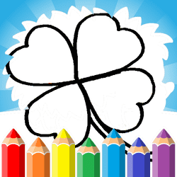 4 Leaf Clover Coloring Page - Art educational game