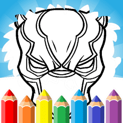 Black Panther Mask Coloring Pages game cover