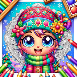 Christmas Mandala Coloring Book - Art educational game