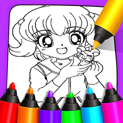 Cool Anime Animals Coloring game cover