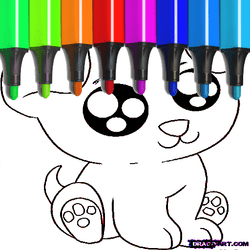 Cute Anime Animals Coloring Pages - Art educational game
