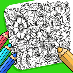 Flowers Coloring Game for Adults - Art educational game