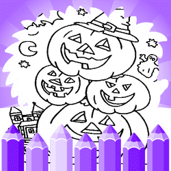 Kid Halloween Coloring Pages - Art educational game