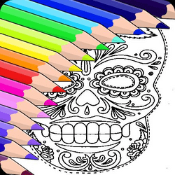Sugar Skull Coloring Pages - Art educational game