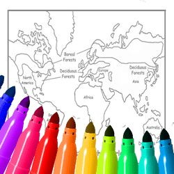 World Map Coloring For Kids game cover