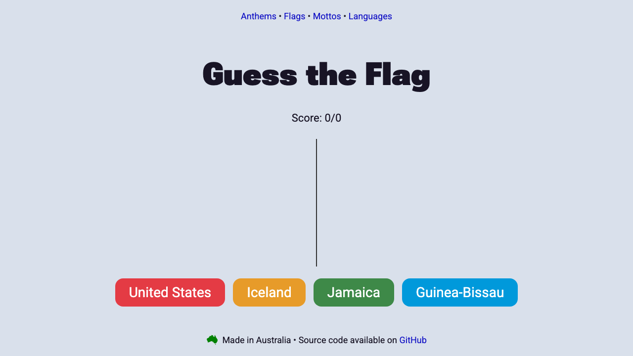 Country Guessing Game - Geography educational game