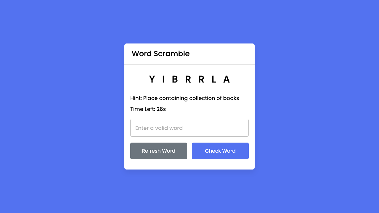 Word Scramble Game | BishwanathKumarpanda - Language educational game